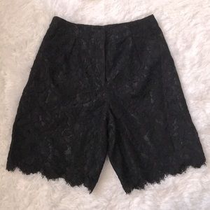 Topshop cutwork crochet shorts in black